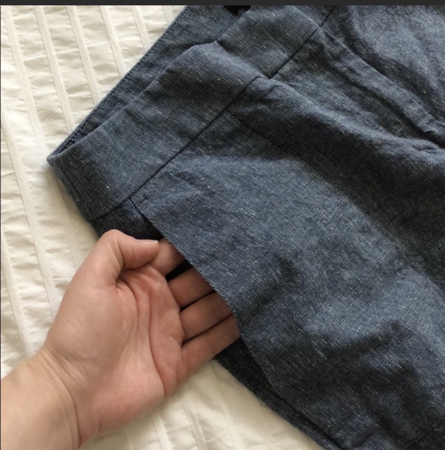 Blue cotton & linen culottes S-M image indicator(3)