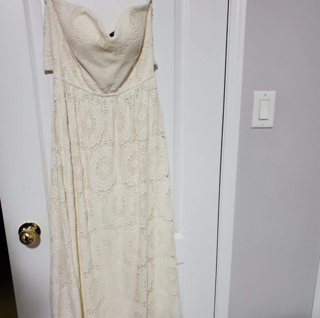 Strapless white dress - photo 2