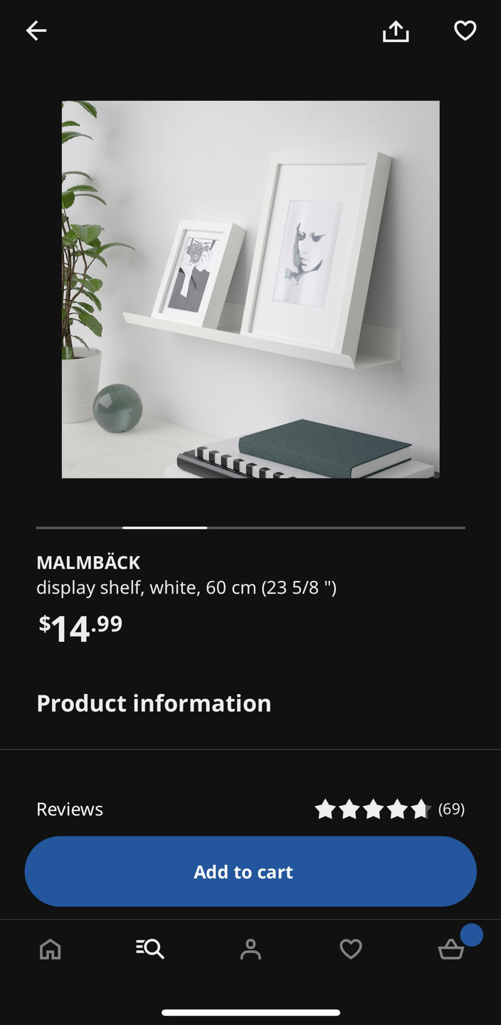 Ikea Malmback Display Shelf
