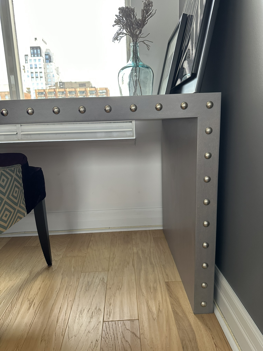 Grey Desk with Grommets and Drawers - photo 4