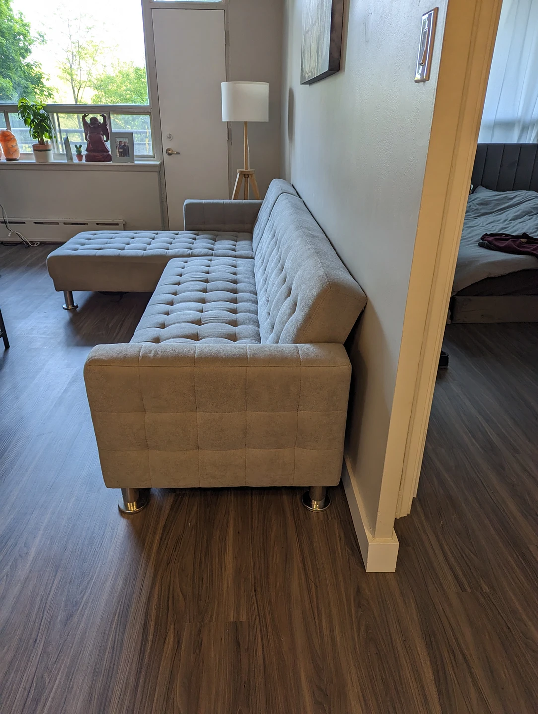 Attalens Sleeper Sofa Light Grey thumbnail