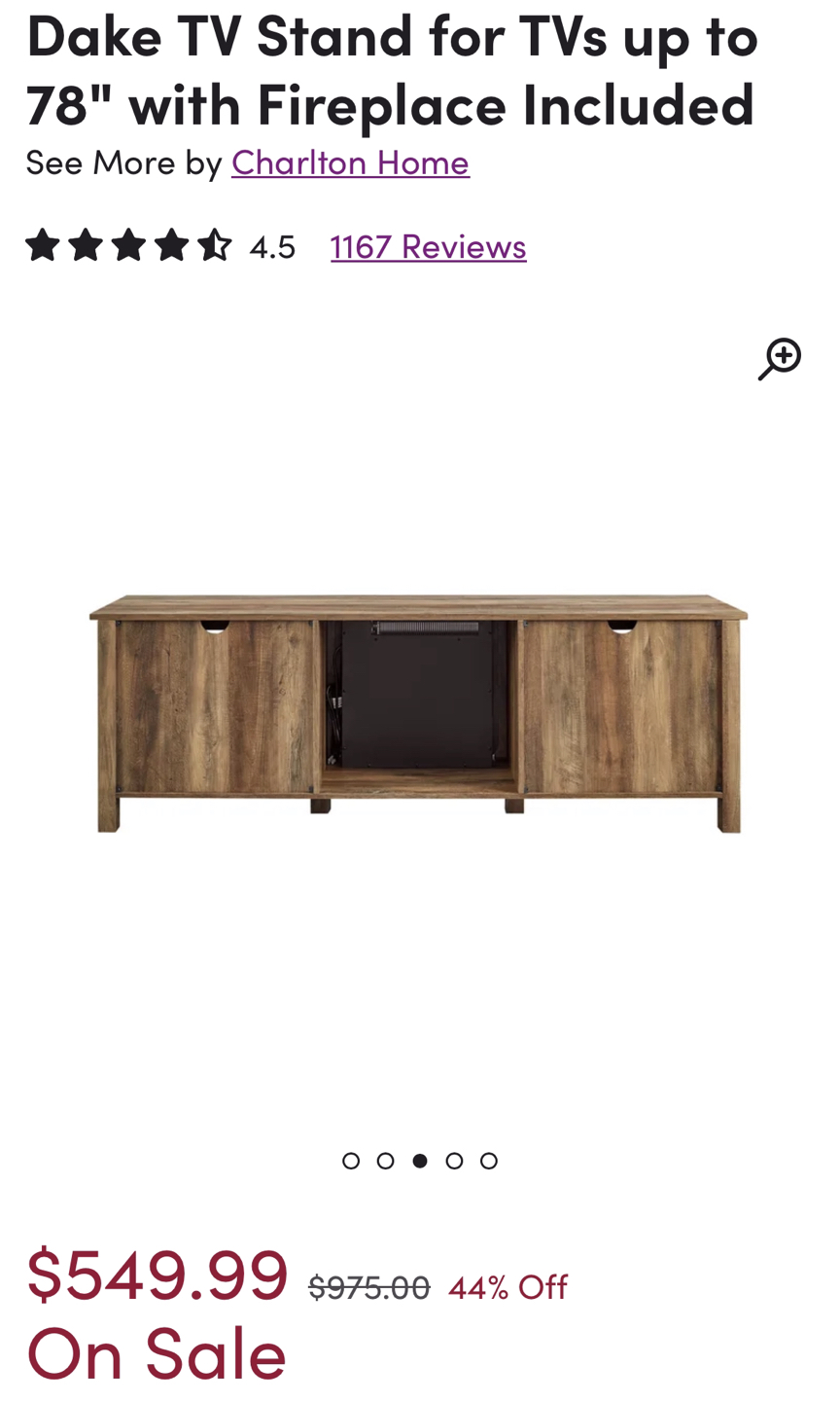 Rustic Oak TV stand with fireplace - photo 5