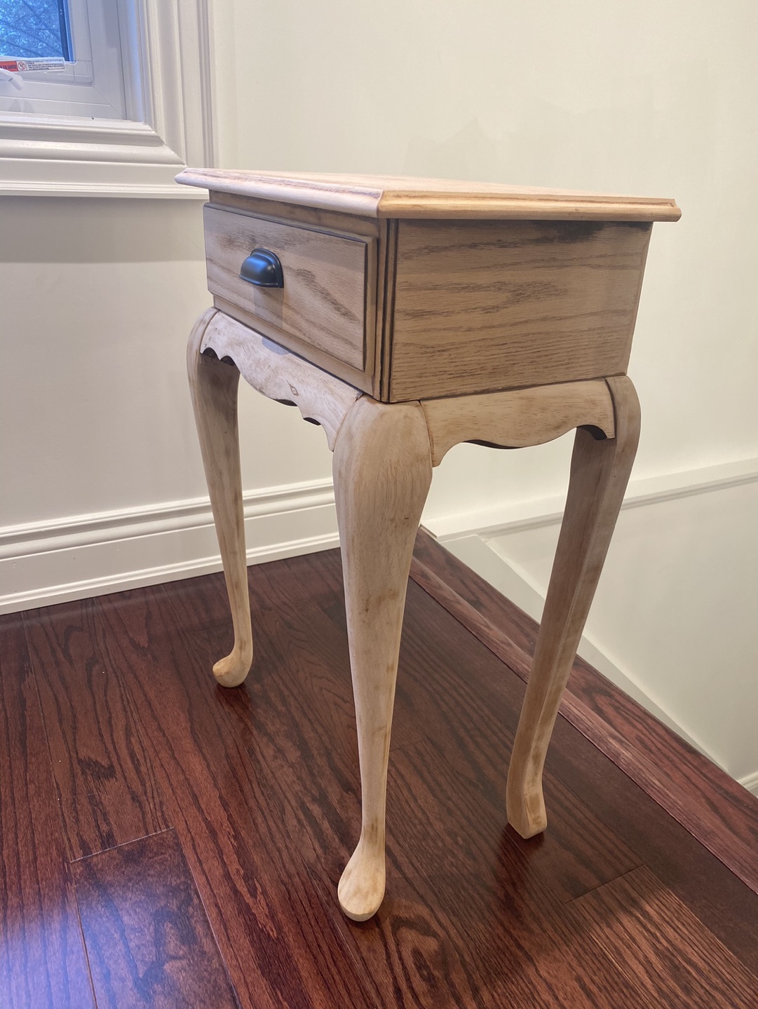 Bleached Vintage French Rustic Walnut Solid Wood Side Table - photo 5