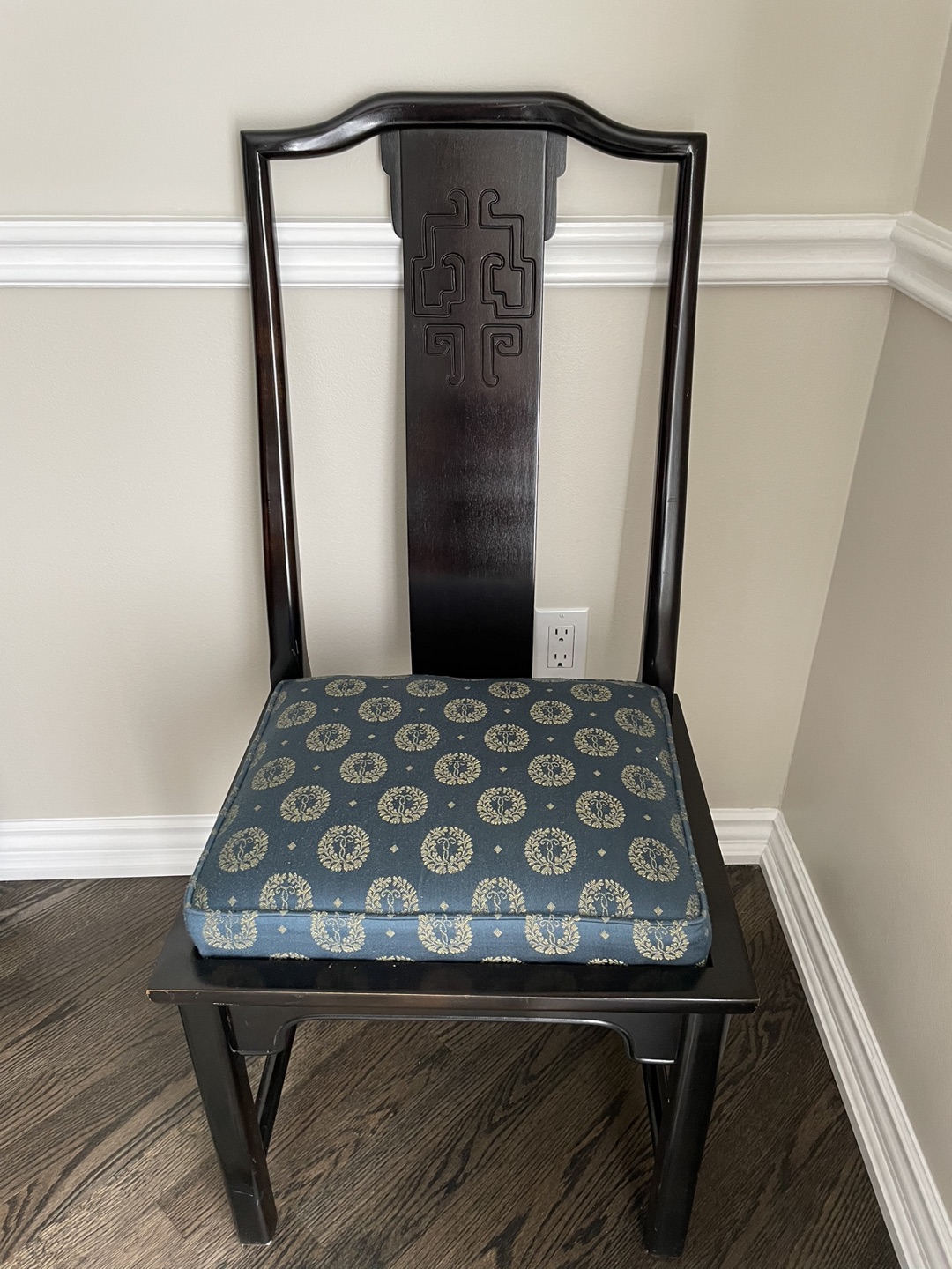 Ming style black lacquer chairs thumbnail
