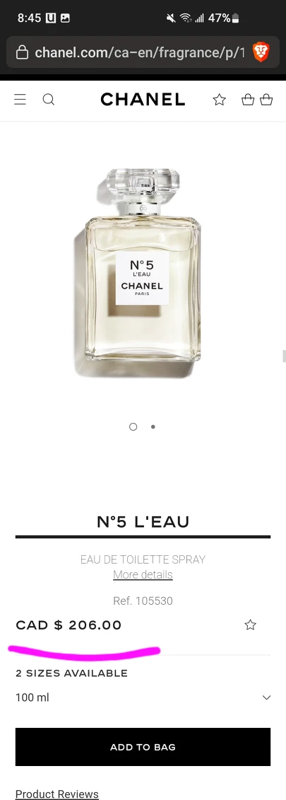 No. 5 Chanel perfume Eau de Toilette thumbnail