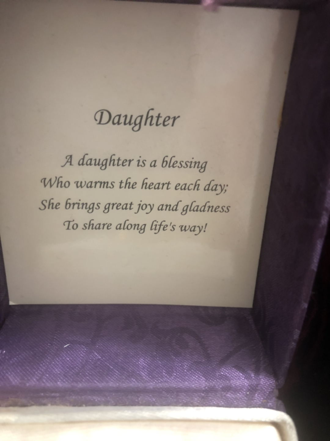 Crystal heart daughter ornament with beautiful words in gift box - photo 2