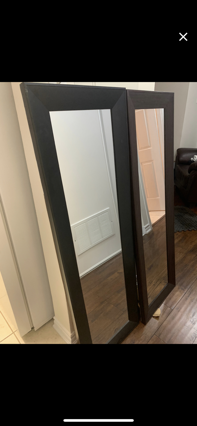 Leaning mirrors x 2