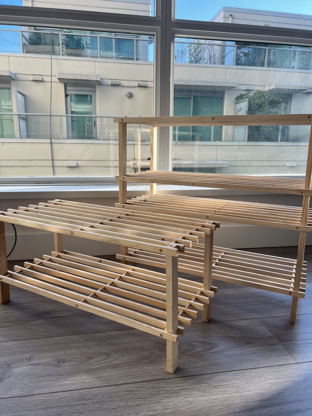 3 Wooden Shoe Racks