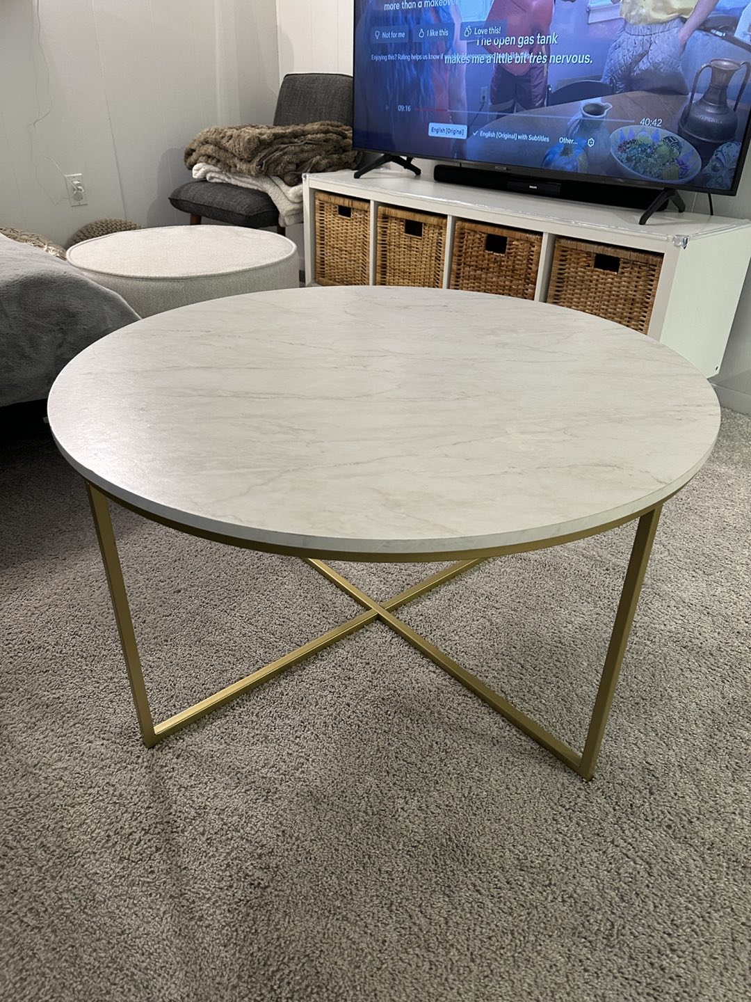 Faux marble coffee table