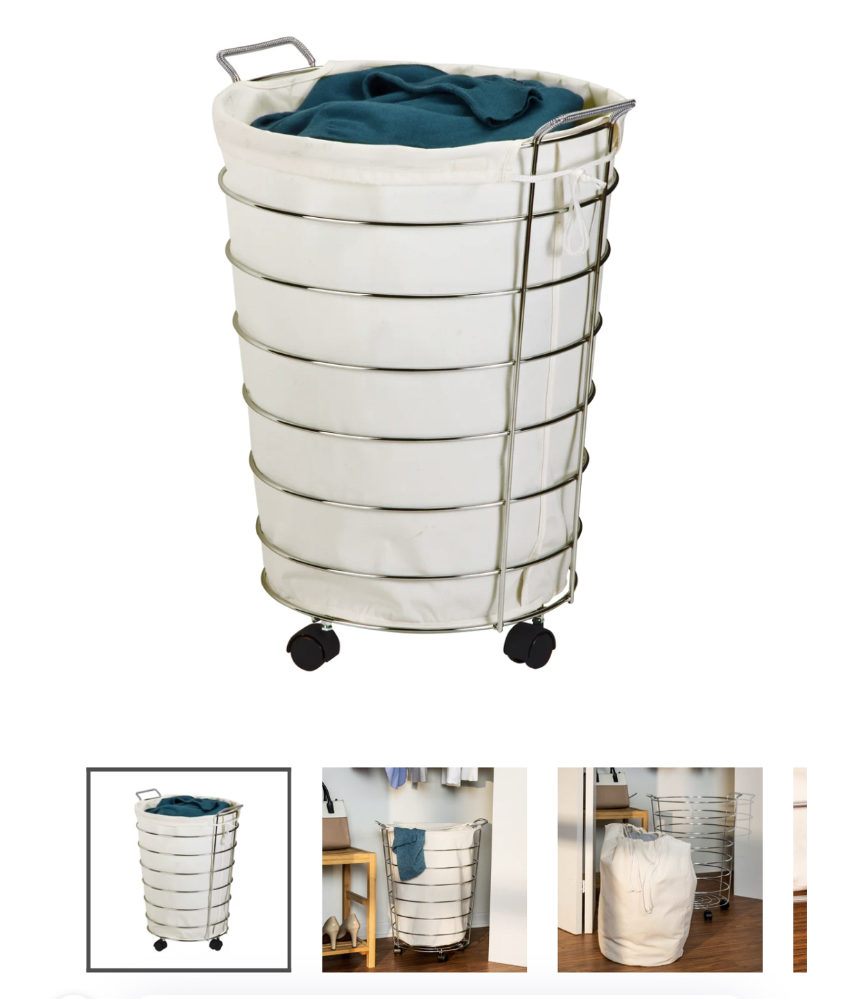 Rolling Hamper with Removable Laundry Bag - photo 3