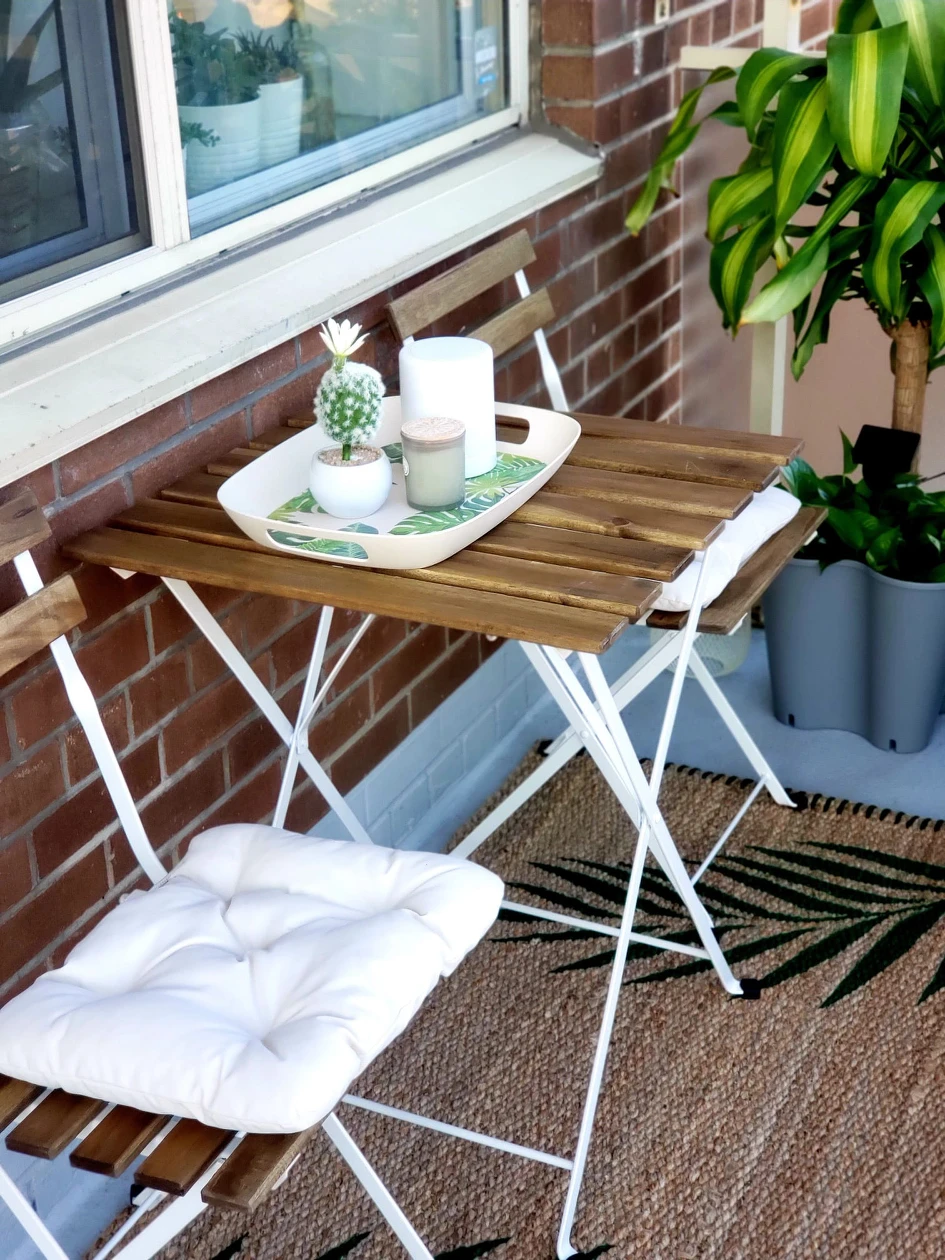 IKEA Patio Bistro Set - white/brown