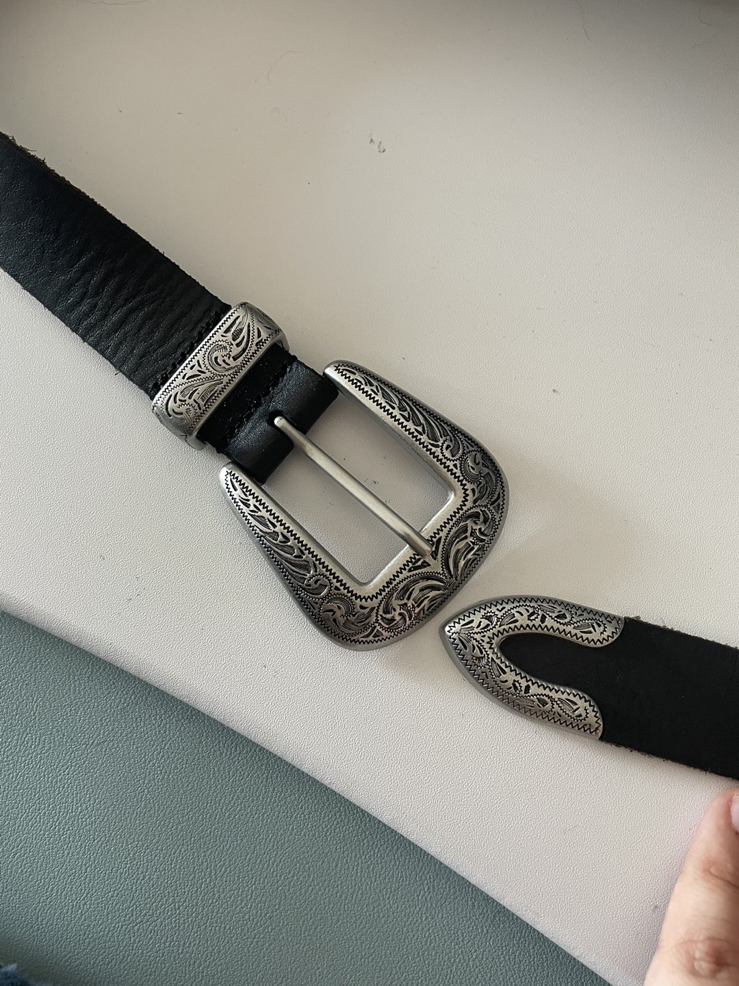 Black belt with silver details - Medium thumbnail