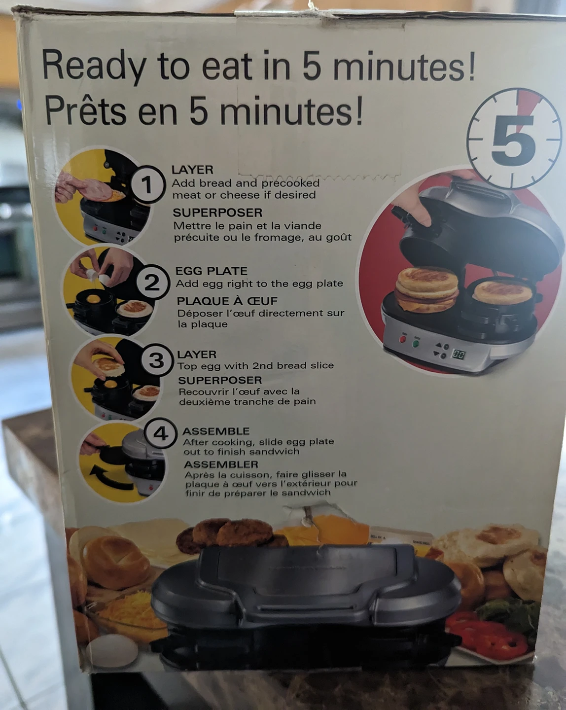 dual breakfast sandwich maker - photo 2