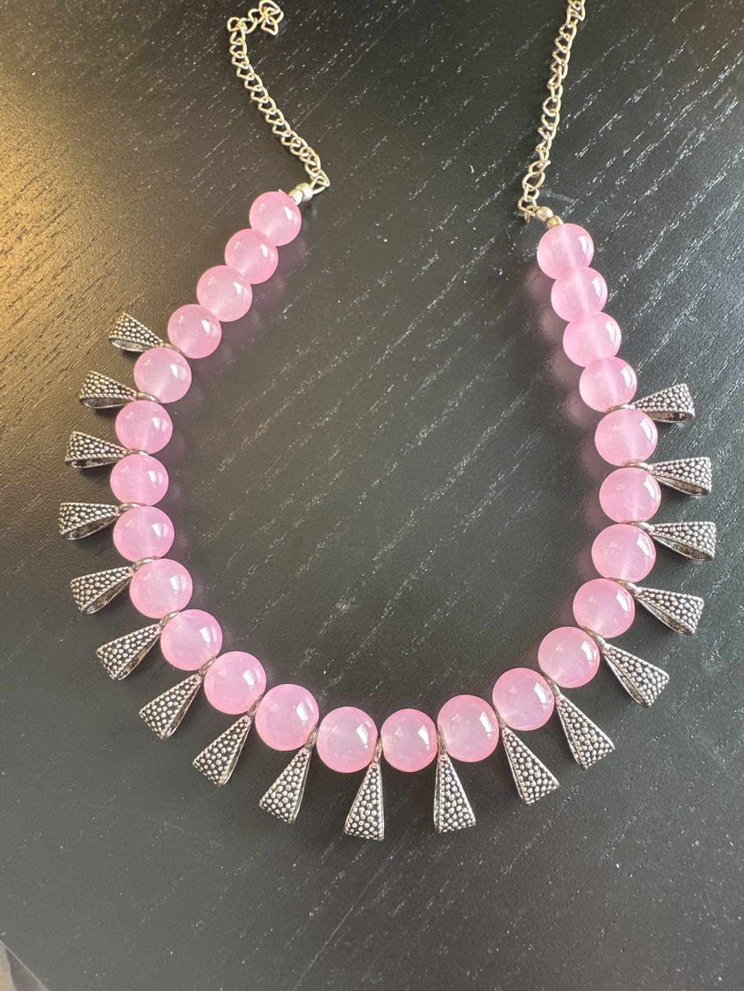 A unique Beautiful pink handmade neckpiece / necklace