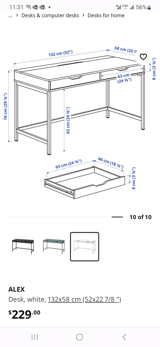 FINAL OFFER- IKEA Office Desk - Alex White 52inch - photo 5