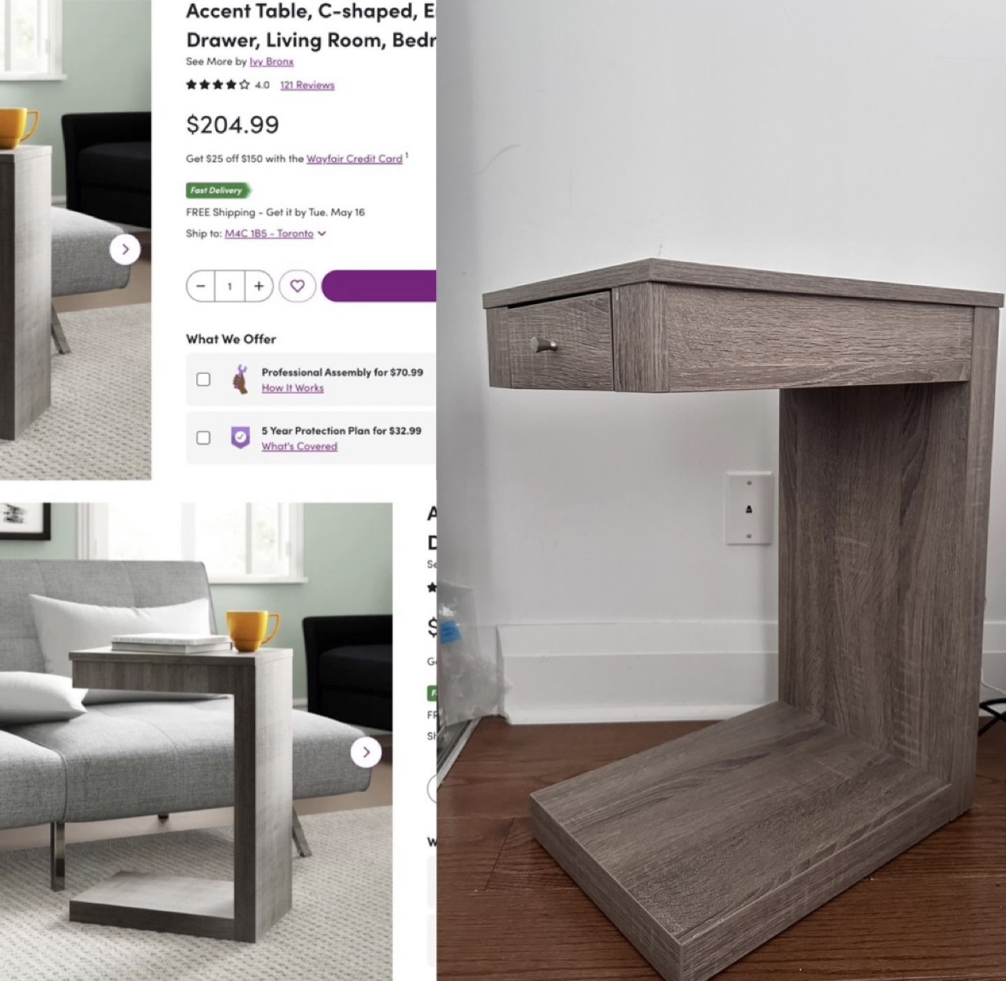 C-shaped table