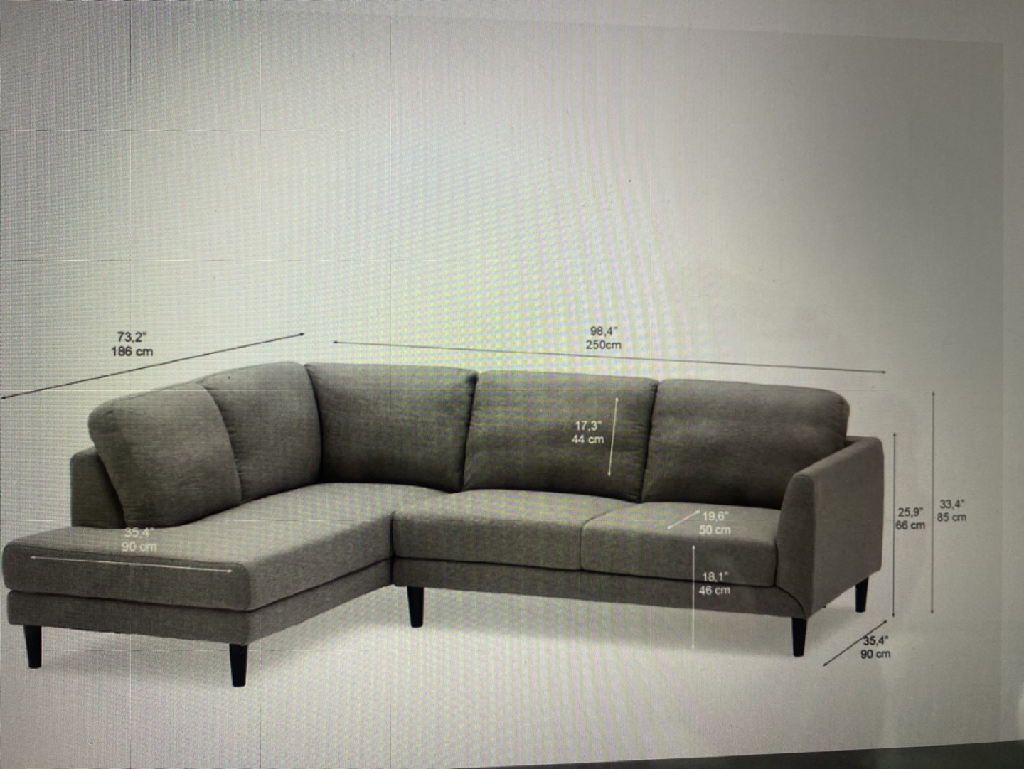 Right facing Sectional Couch - photo 3