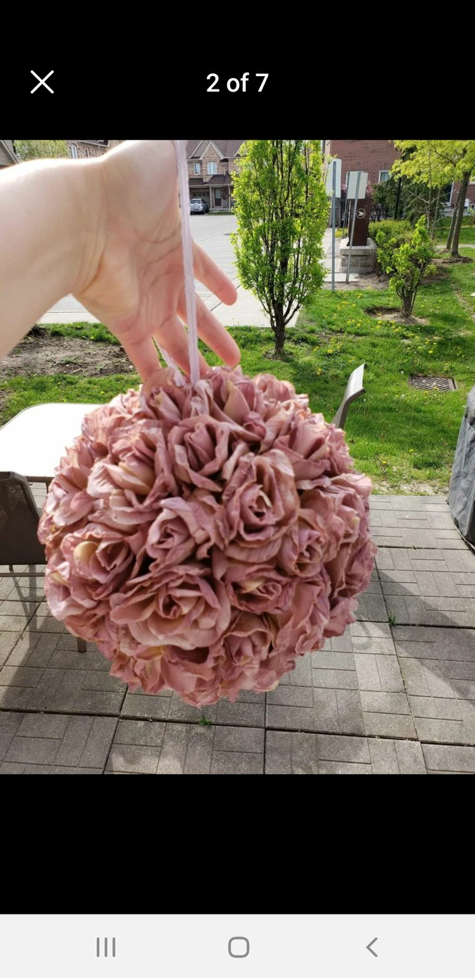 8.5" Large flower Kiss Ball For Wedding Or Decor, - photo 4