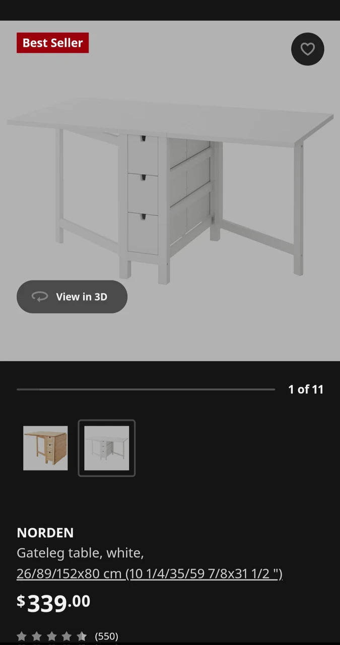 ikea gateleg table thumbnail