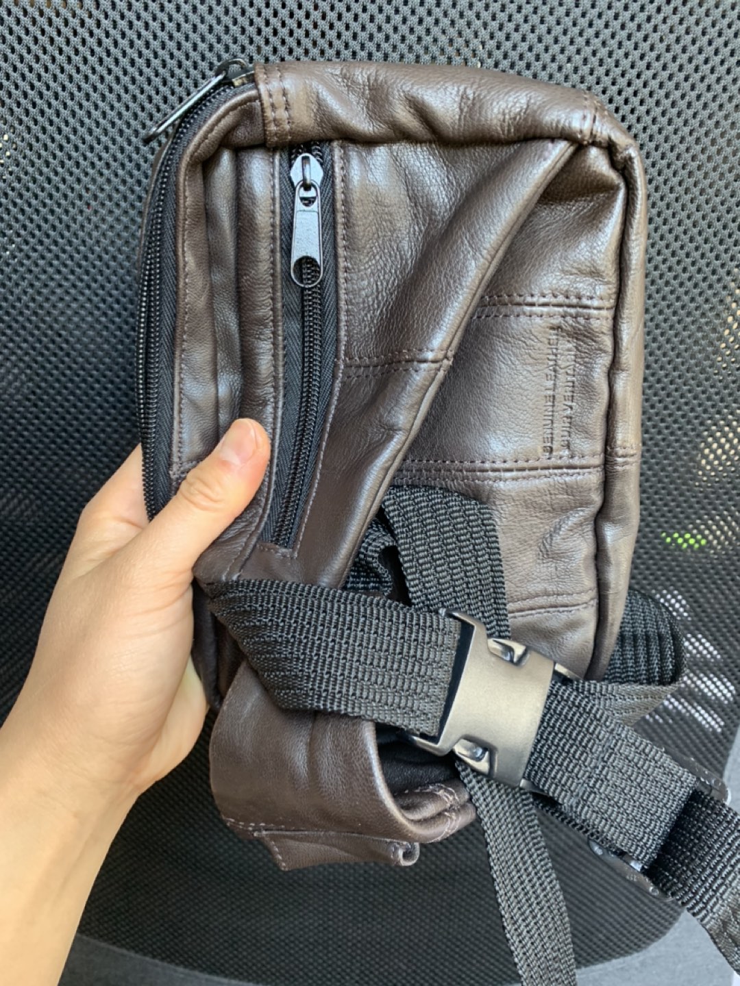 Unisex Brown fanny pack image indicator(3)