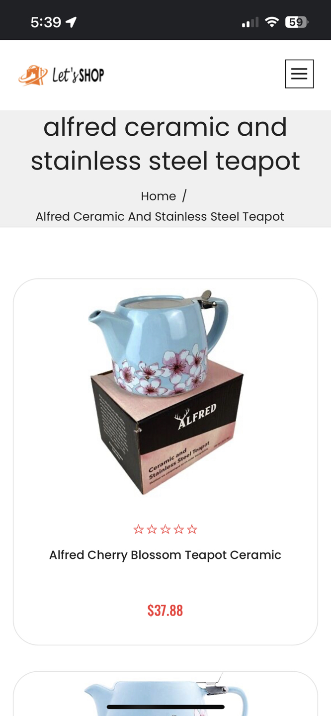 🌱 Brand new Alfred cheery blossom  Ceramic teapot.