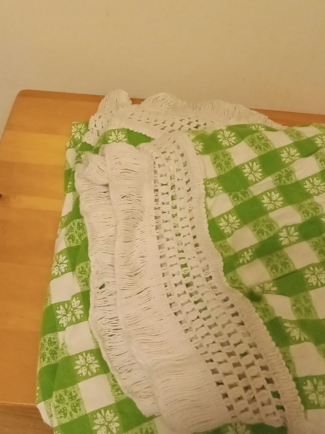 Round Cloth green checkered tablecloth