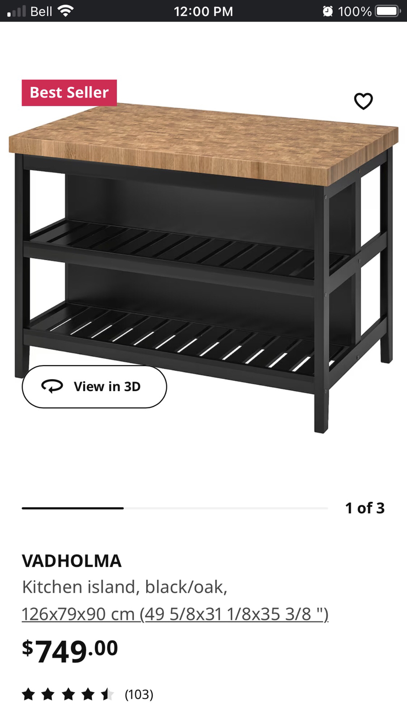 IKea island, $350 for pickup thumbnail