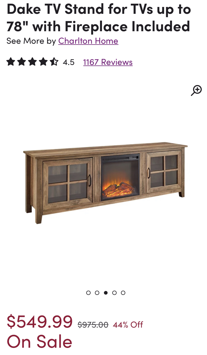 Rustic Oak TV stand with fireplace - photo 3