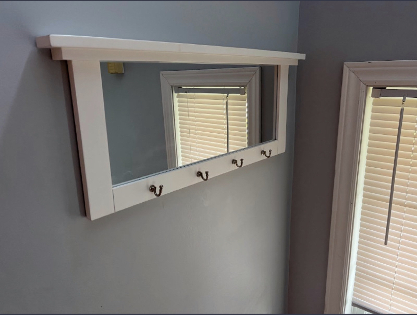 Wall Mounted Coat Rack with Mirror - photo 2