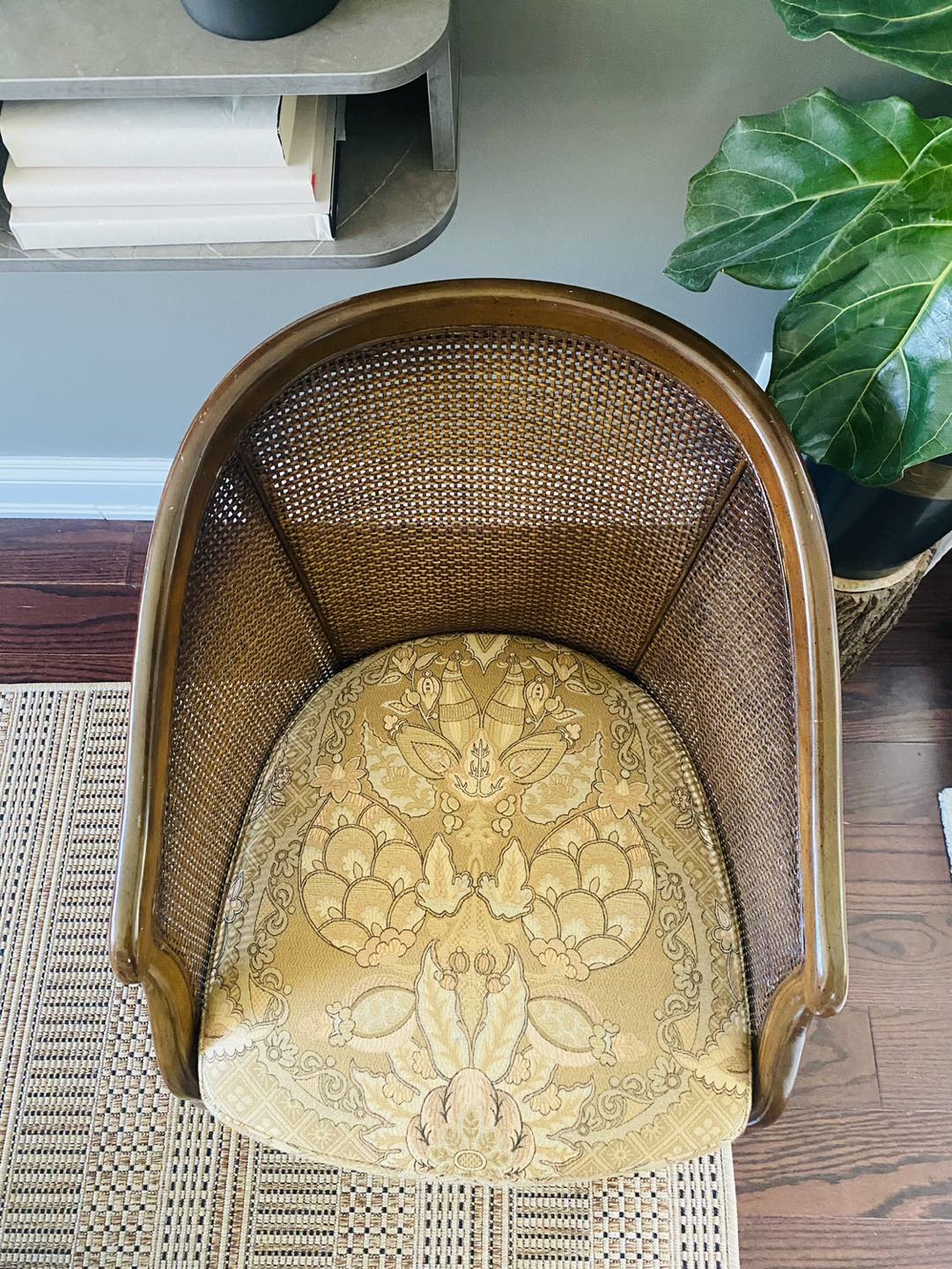 Vintage French Louis XV Style Cane Bergere Lounge Chair - photo 5