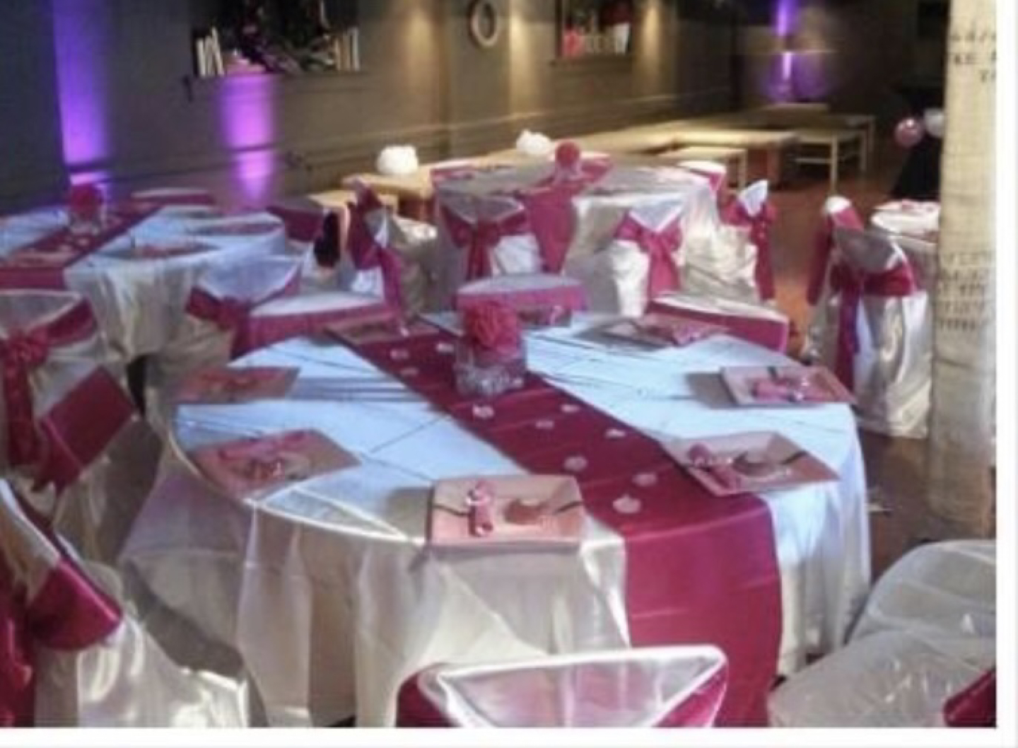 Bulk: Silk Chair Covers, Table Clothes and bows