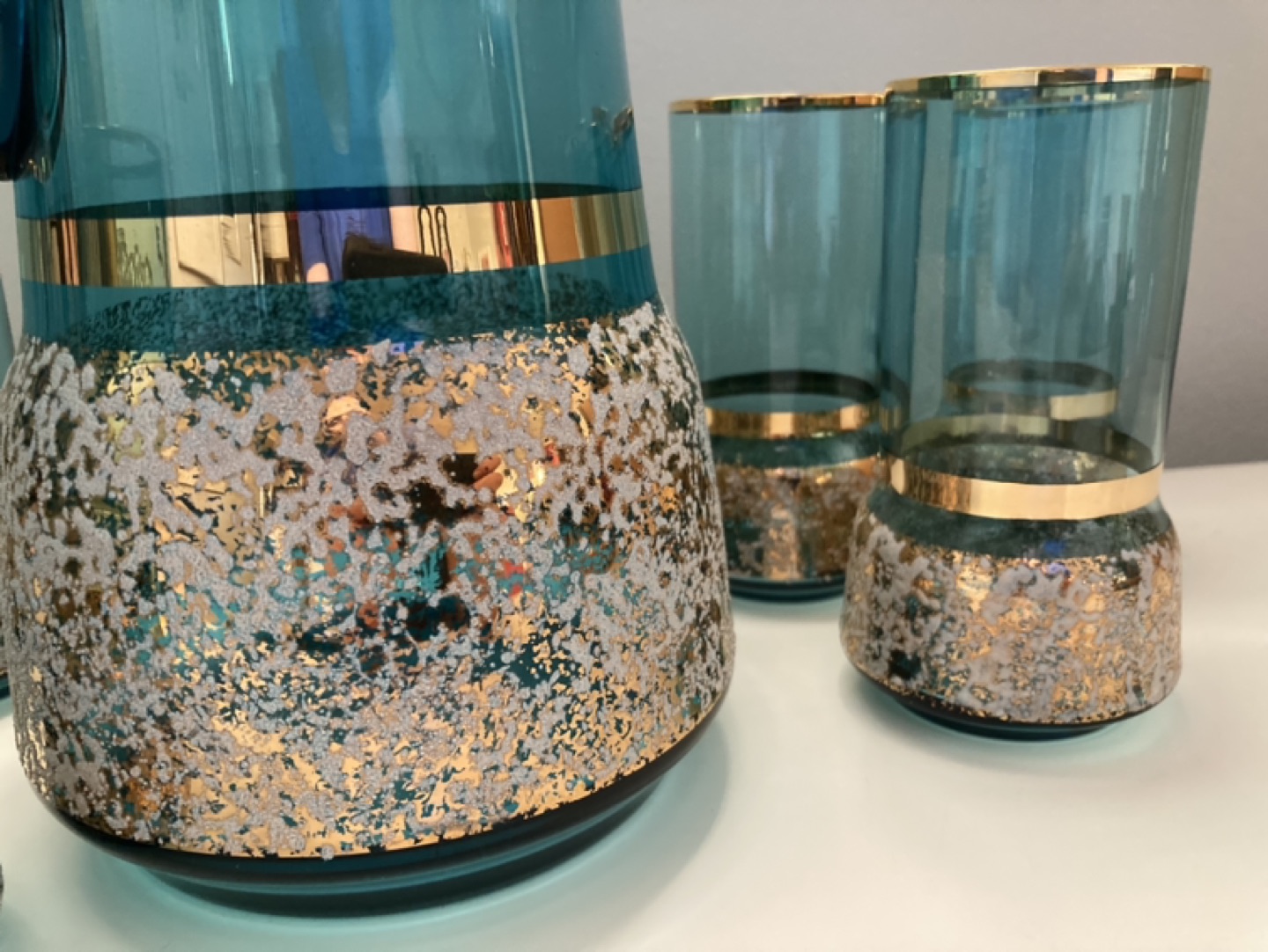 Beautiful 7 piece vintage glasses and pitcher set - photo 5