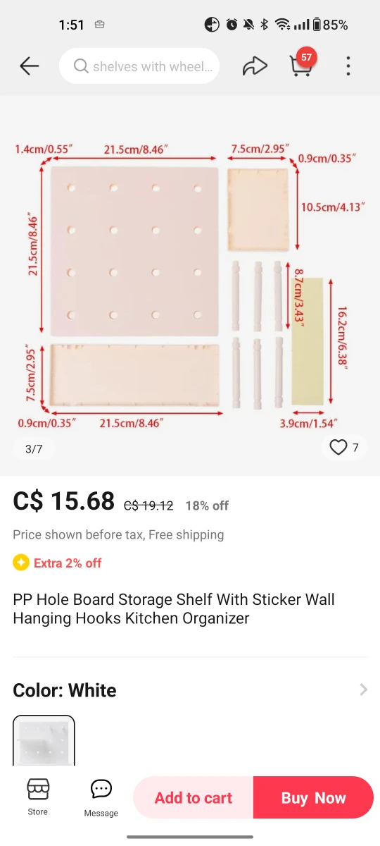 Peg Board Storage Shelf 🌱 image indicator(5)