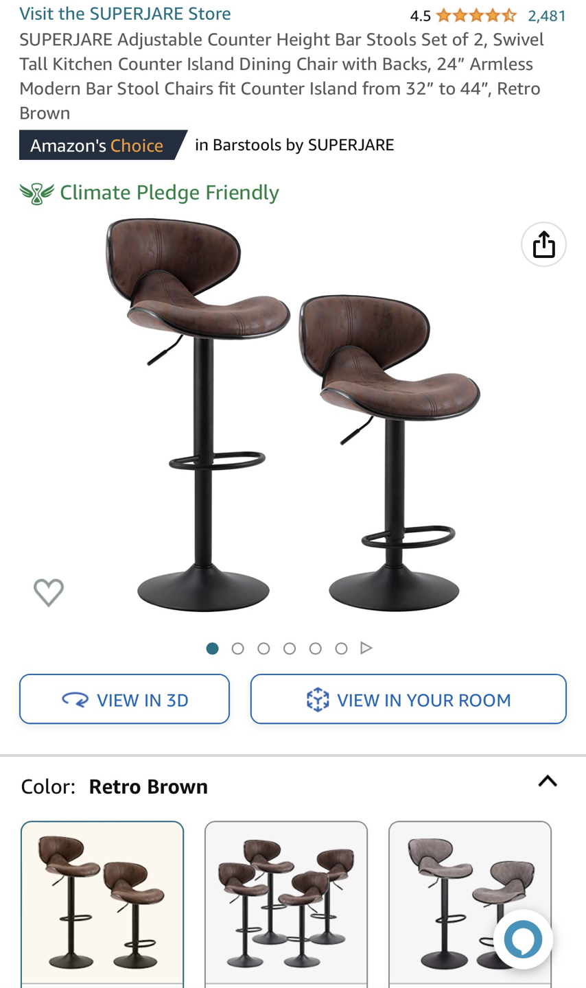 Bar Stool Chairs Set of 2 - photo 3