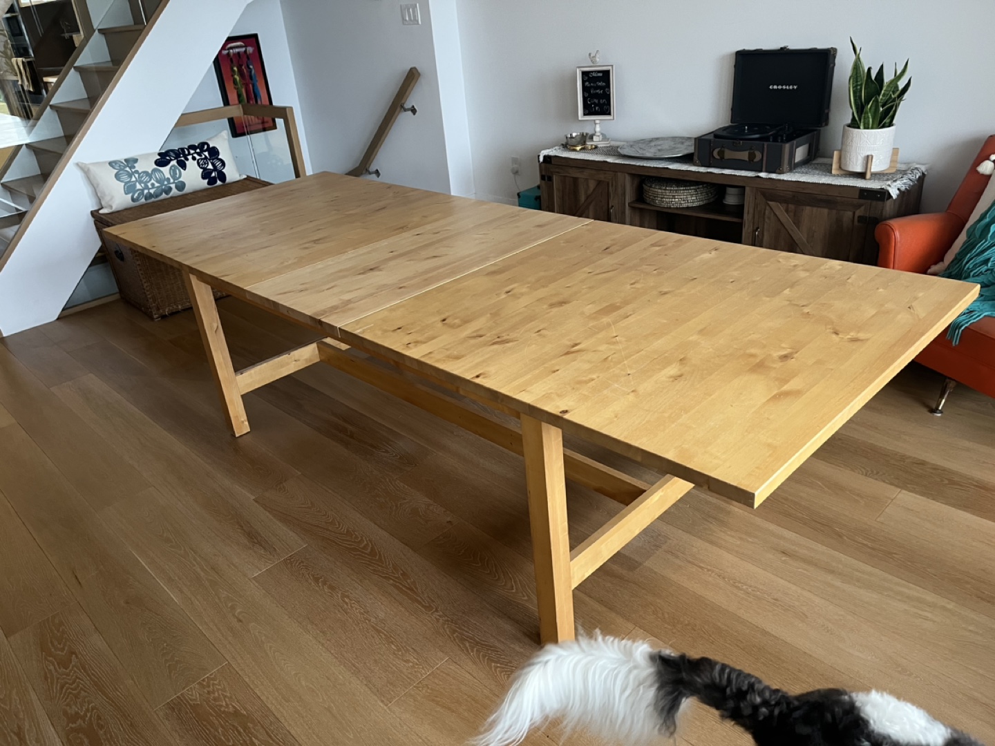 Solid Wood Dining Table with Extension - photo 4