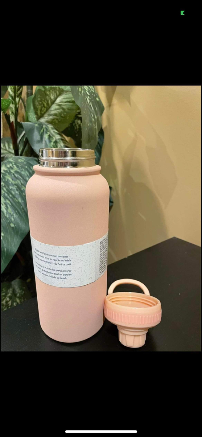 Pink hot and cold stainless steel bottle thumbnail