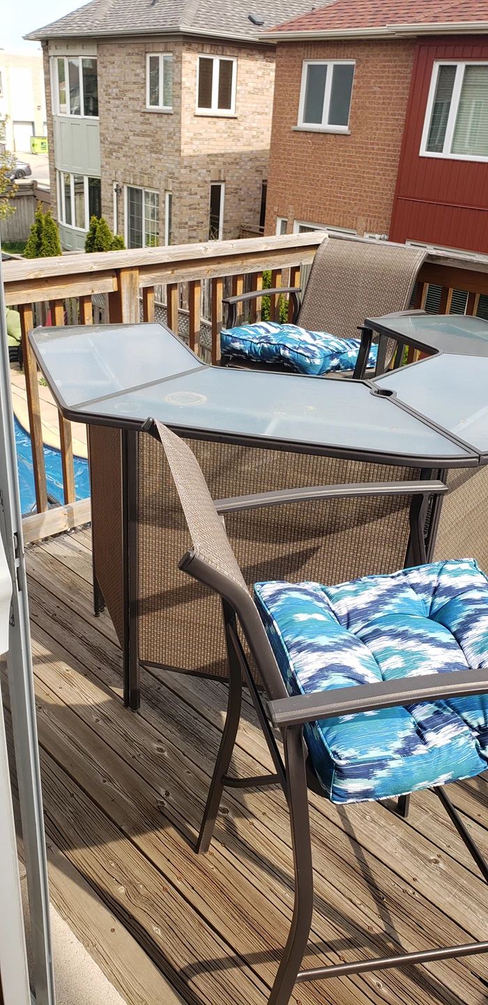 Outdoor / Exterior bar C shape.  4 chairs, pillows included. image indicator(6)