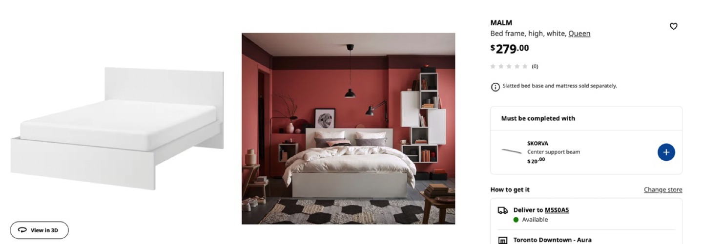Malm queen size bed frame