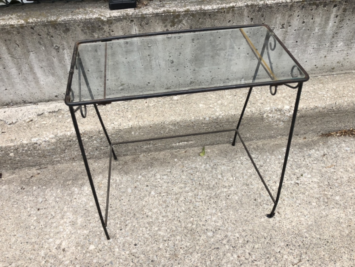 Glass table 20 L x 10 W x 21” H