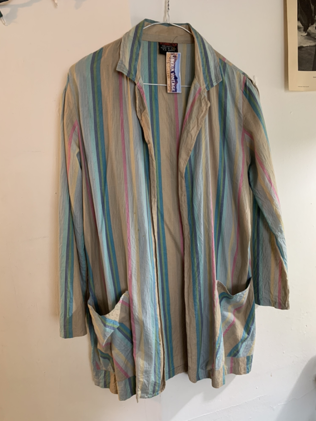 Vintage striped blazer with pockets image indicator(2)