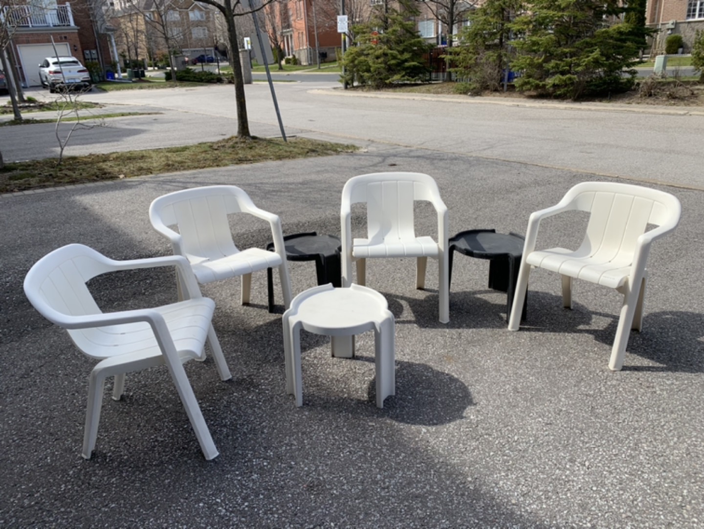 4 chairs with tables patio set