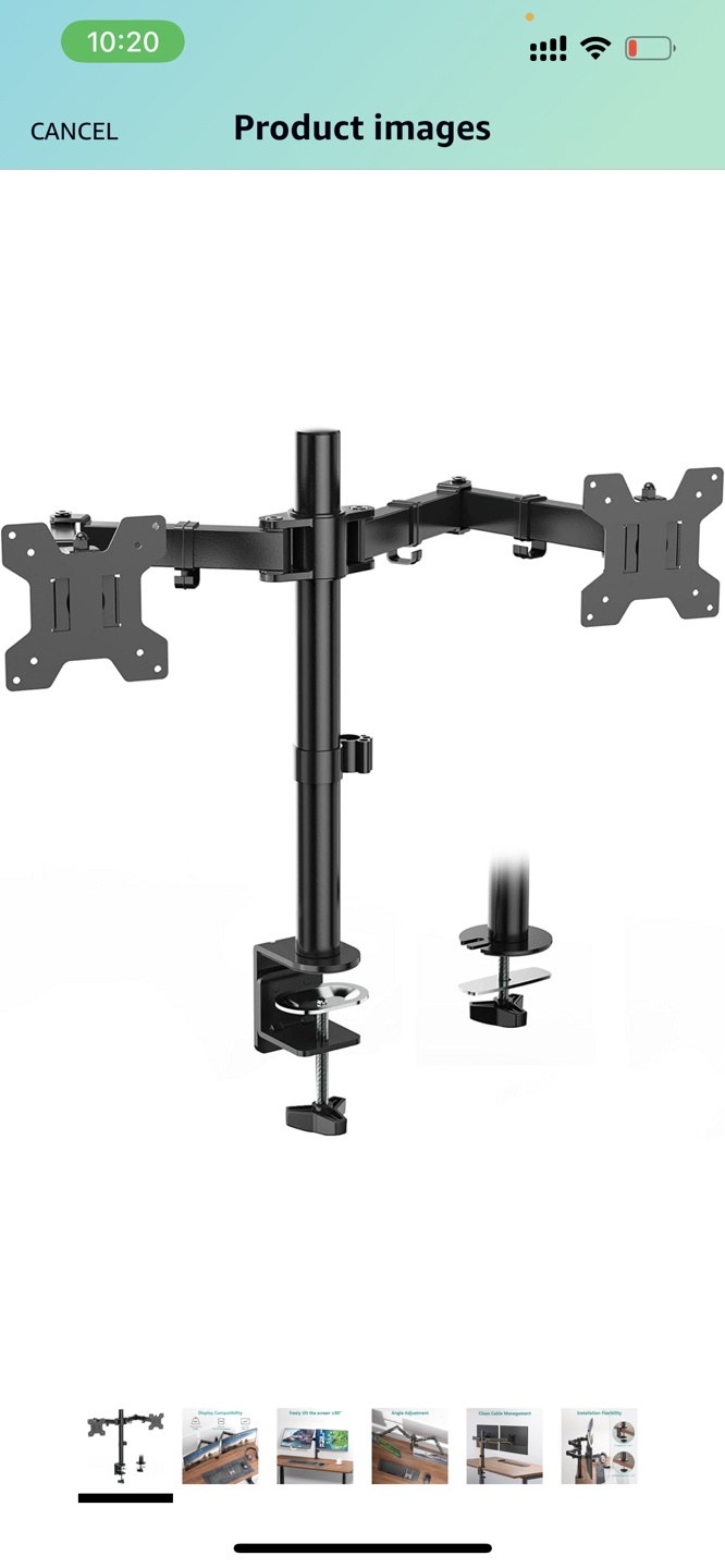 Double head monitor desk mount