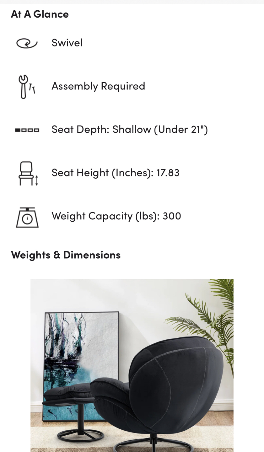 Black Swivel Accent Chair - photo 3