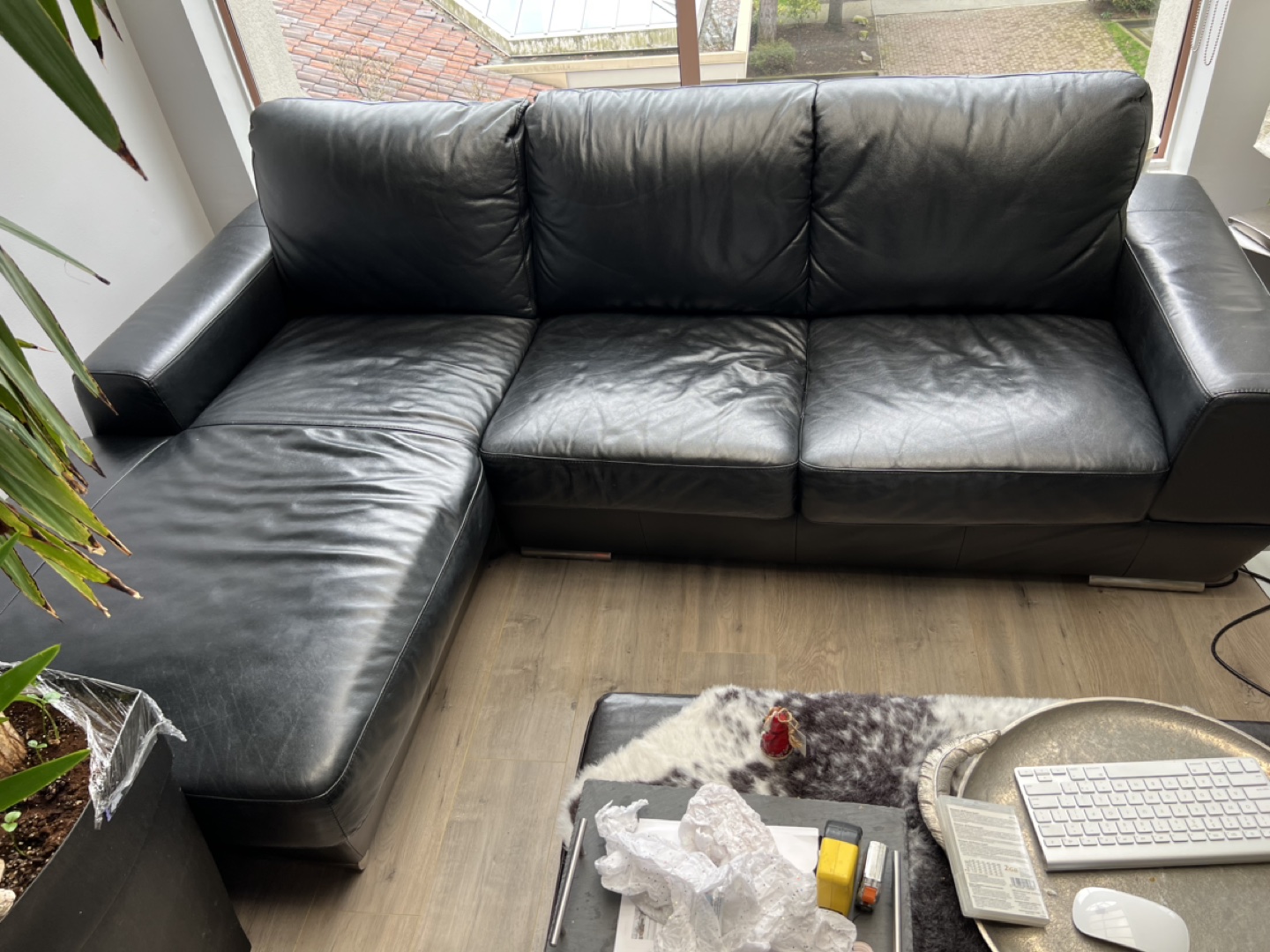 Leather Sectional Couch - photo 3