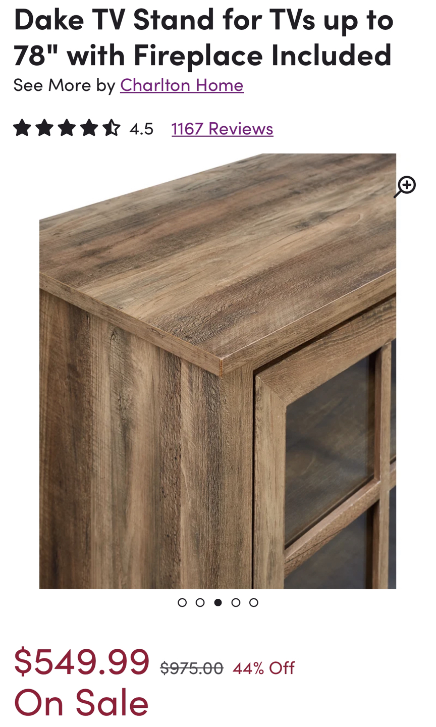 Rustic Oak TV stand with fireplace - photo 2