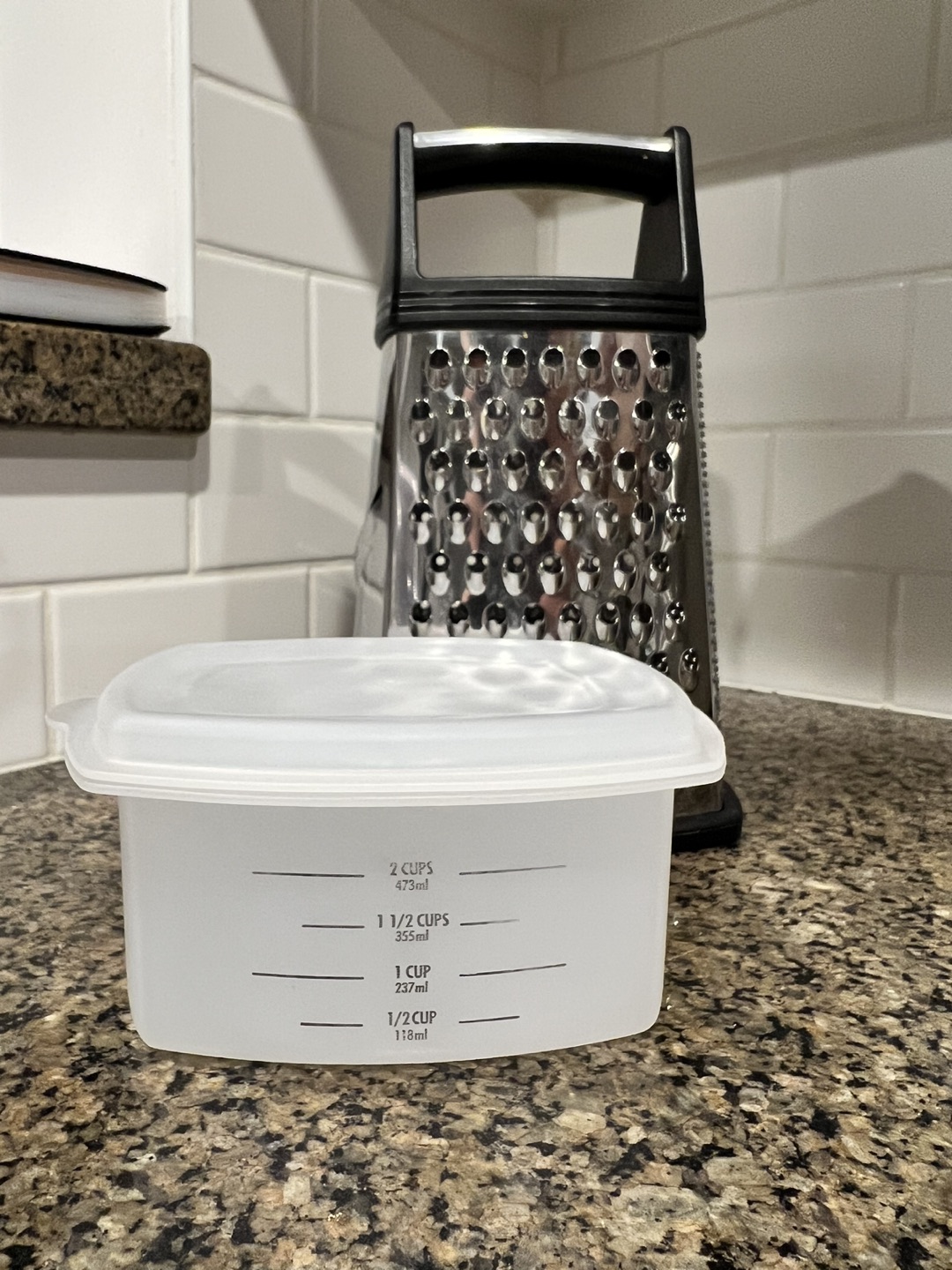 Stainless Steel Block Cheese Grater with 2 cup Storage Container - photo 5