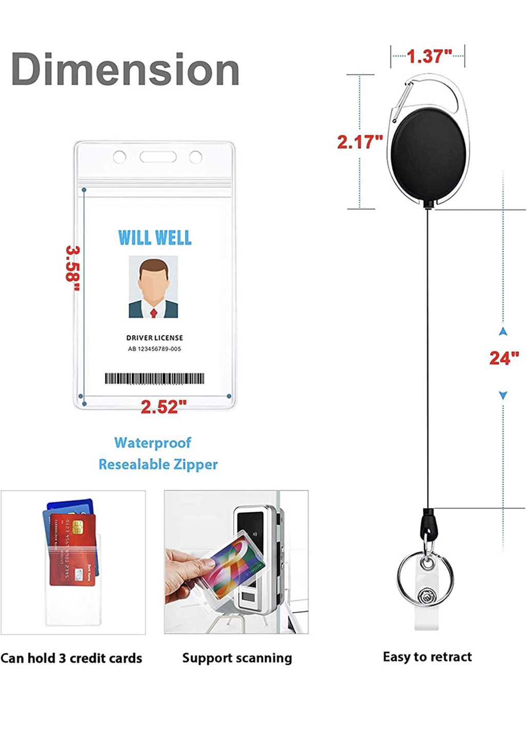 5 Pack Heavy Duty Retractable Badge image indicator(6)