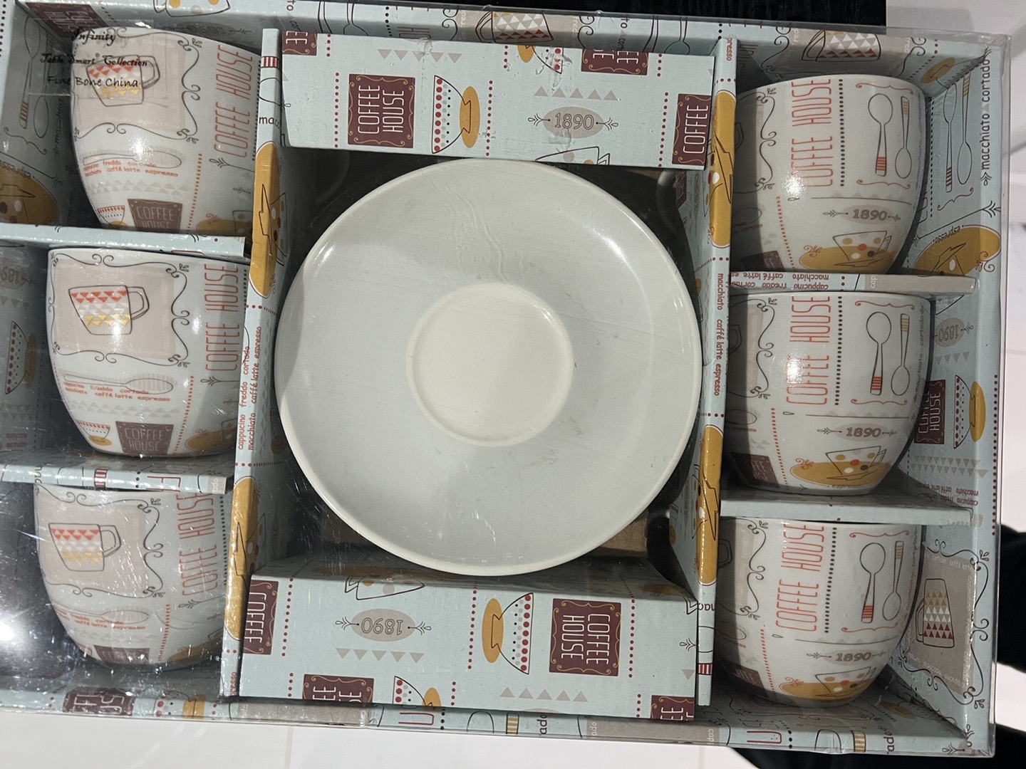 Coffee cup saucer set of 6