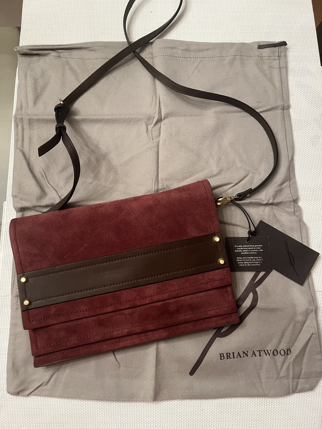 Brian Atwood Goat Leather/Suede Clutch thumbnail