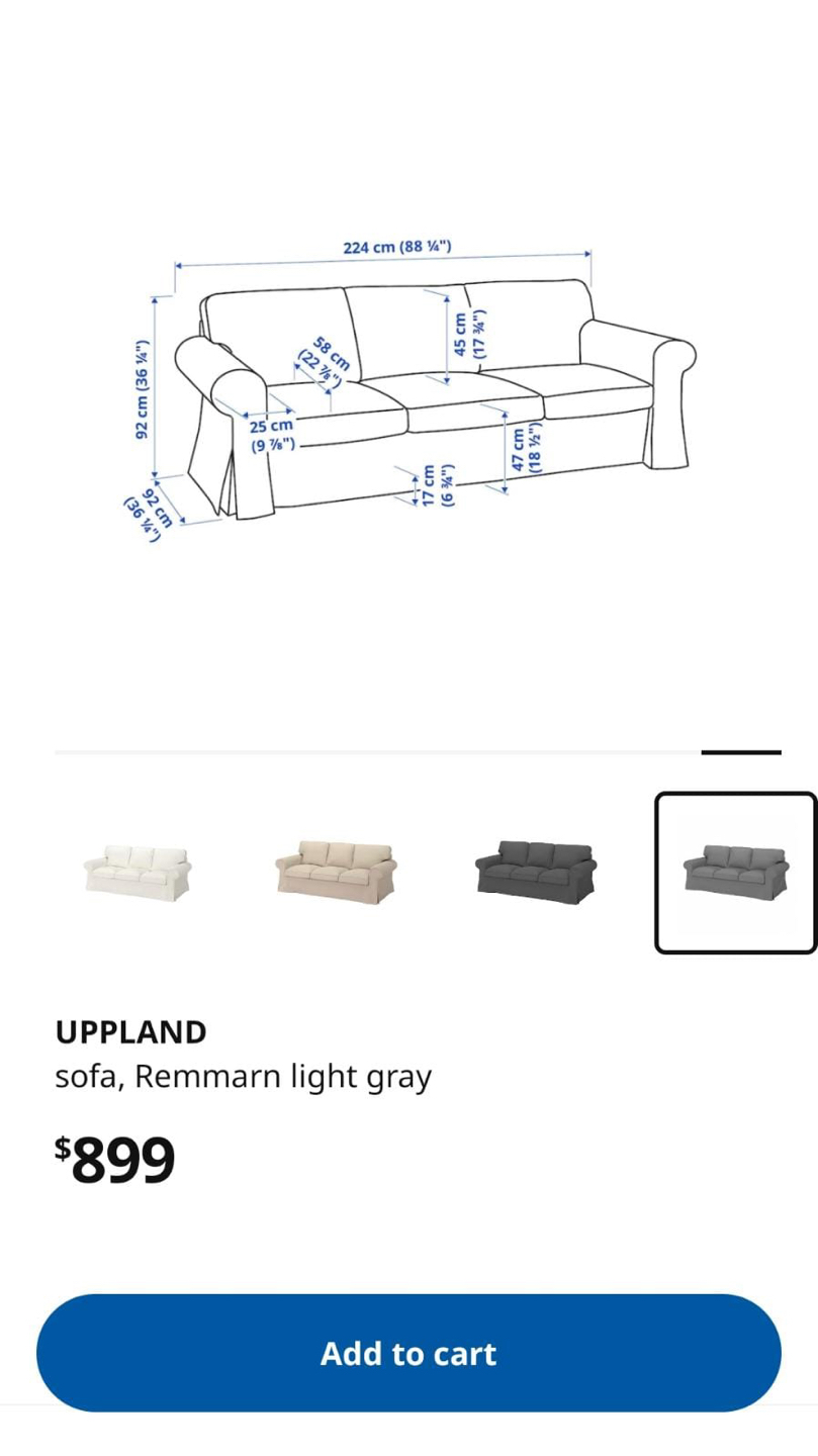 Ikea UPPLAND 3 seater Sofa / Couch - photo 4